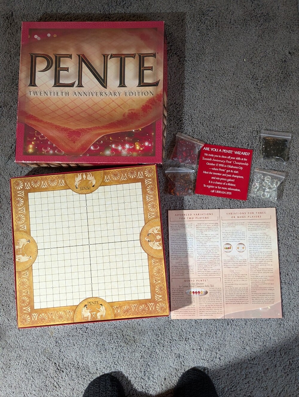 Vintage 1998 Pente 20th Anniversary Edition Strategy Board Game Complete